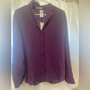 Babaton Aritzia Monocle Shirt in Dewberry Purple-Small